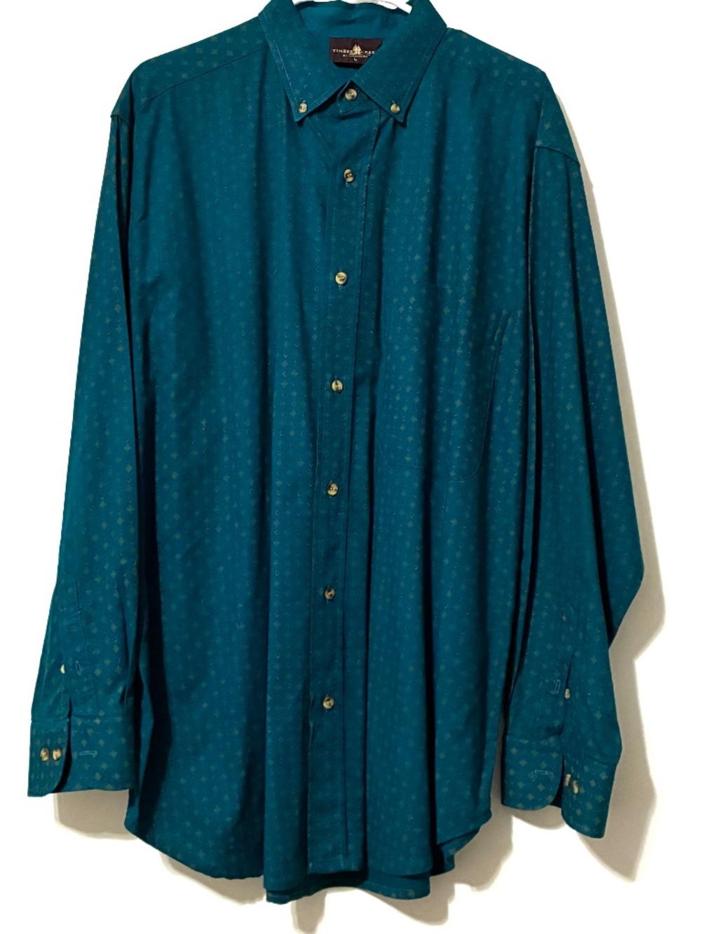 TIMBER CREEK by WRANGLER MENS L/SLEEVE BUTTONED CASUAL SHIRT PINE GREEN SZ L